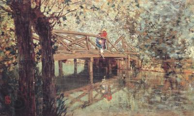 Telemaco signorini The Wooden Footbridge at  Combes-la-Ville (nn02) Germany oil painting art